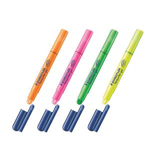 德国施德楼固体荧光笔264旋转式口红荧光笔彩色果冻记号笔荧光标记笔醒目彩色笔