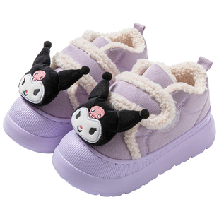 三丽鸥棉拖鞋女包跟厚底可爱玉桂狗亲子拖鞋冬季保暖儿童棉鞋防滑