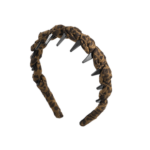 豹纹发箍女款2026新款爆款高颅顶带齿头箍高级感洋气时尚日常外戴