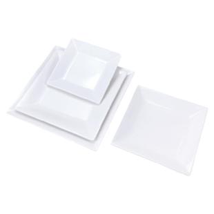 纯白陶瓷盘子正方形牛排盘甜品平盘日式摆盘寿司盘西餐盘西式餐具