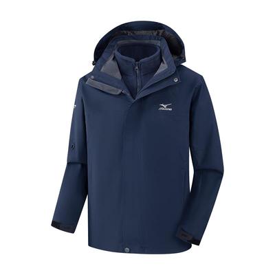 Mizuno/美津浓户外冲锋衣男硬壳防水防风保暖三合一户外登山外套