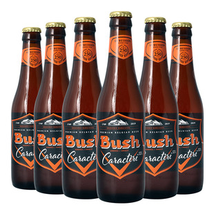 比利时进口精酿啤酒BUSH布什琥珀/水蜜桃果味啤酒330ml*6瓶够有劲