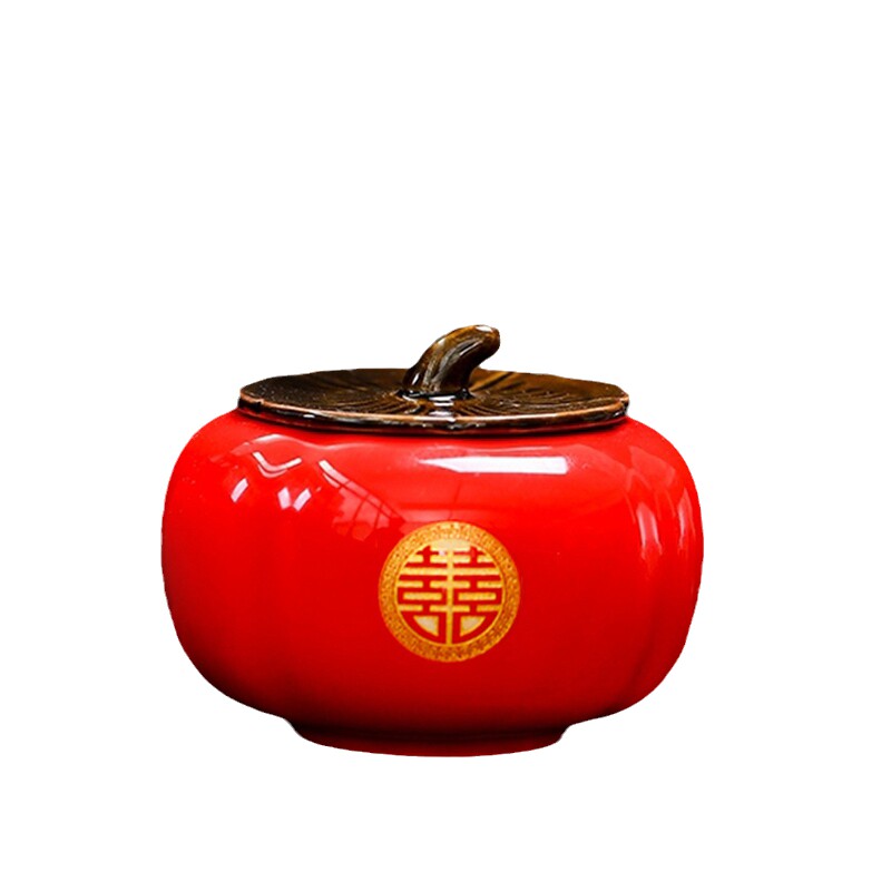 如意茶叶中式风结婚纪念品糖果罐
