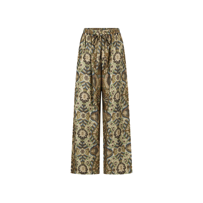 棕榈卷草系带休闲裤设计师品牌