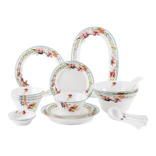 玛戈隆特兰亭雅宴高级家用骨瓷餐具套装碗盘碗碟乔迁礼物成套一套