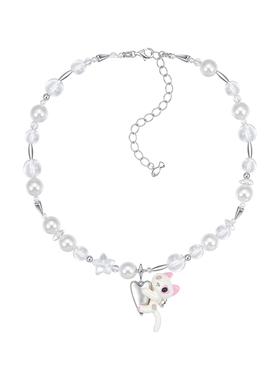 FWISH飞未夕小猫抱爱心项链礼物