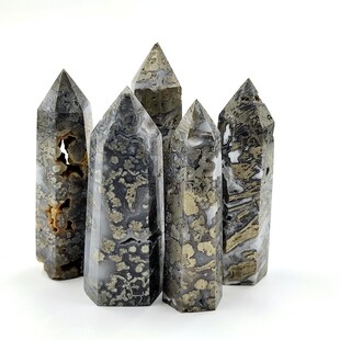 印度尼西亚天然玛瑙黄铁矿共生矿标打磨水晶摆件地质科普教学标本