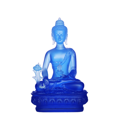精品水琉璃药师佛像佛堂供奉摆件
