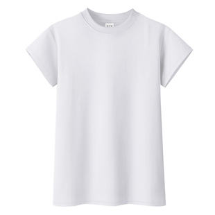 白色修身罗纹棉半高领短袖t恤女夏季新款纯色显瘦百搭打底体恤衫