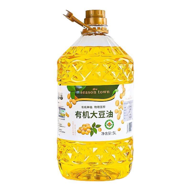 时令堂有机大豆油原香冷榨家庭厨房大桶炒菜食用油烹饪煎炒油炸5L