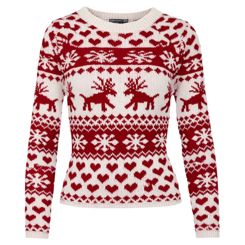 Christmas reindeer knitted sweater  圣诞麋鹿圆领长袖针织毛衣