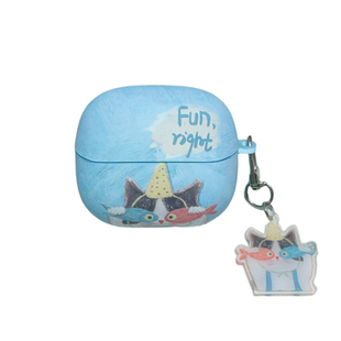 适用于倍思MC1Pro蓝牙耳机保护壳TPU磨砂手感保护套M3S/M3S卡通双鱼小猫外壳耳机保护套创意磨砂不沾指纹猫咪