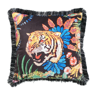 奢华老虎流苏抱枕欧式沙发酒店ktv样板房靠枕靠背法式靠垫套包邮