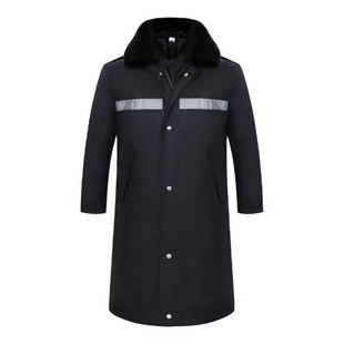 保安工作服冬装羽绒大衣棉服棉大衣冬装工装冬季服装反光冷库防寒