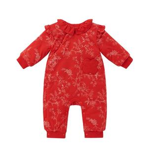 全棉时代婴儿拜年服冬装连体衣宝宝过年喜庆衣服新年周岁礼服