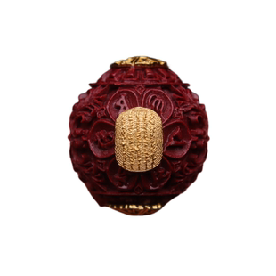 朱砂散珠天然原矿银镀24k金镶嵌五条心经六字真言珠子手串配件珠