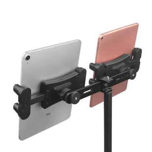 多机位横杆手机支架双平板iPad夹具户外拍摄直播带货固定设备配件金属三机位托杆一转二字幕提词显示器一拖三