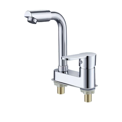 黄铜面盆双孔水龙头转动万向款