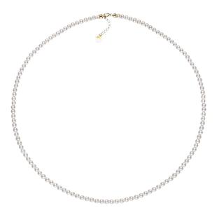 MiNG/名皇 白笙丽小米珠项链（带吉尔德大证）送银版路路通3-4MM