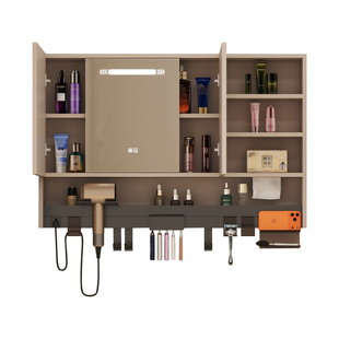 隐藏式风水浴室镜柜单独卫生间挂墙式智能多功能置物架带插座镜箱