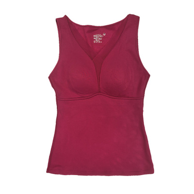 菲卡诗秋冬保暖背心女带胸垫一体聚拢塑身蚕丝磨毛山羊绒打底5307