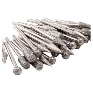 3mm柄金刚石磨头金刚砂打磨头翡翠玉石去皮雕刻钻金属电动内磨头