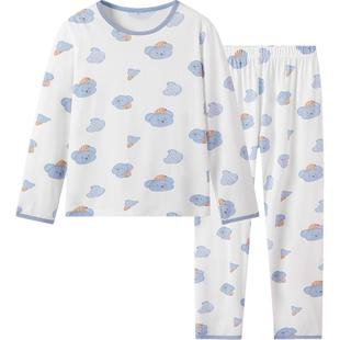 英氏莫代尔儿童睡衣男童家居服套装男孩大童秋衣裤春秋季2026新款