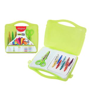 法国马培德儿童安全手工波浪花边剪刀手账小学生幼儿园宝宝剪纸专用不伤手小孩用锯齿美工小朋友手帐塑料可爱