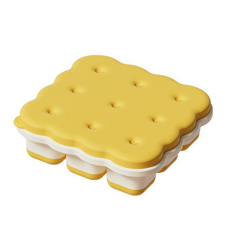 卡通饼干九宫格冰格食品级带盖