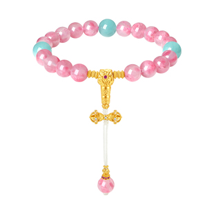 周大生转珠阁桃夭灼华手串纯银S925国风金刚杵手饰送女友生日礼物