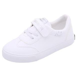 回力童鞋春秋季新款儿童帆布鞋男童皮面板鞋女童低帮魔术贴小白鞋