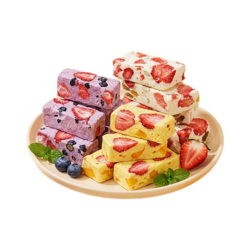 拉丝长条独立包装草莓羊奶芙三雪花酥只旗舰店儿童零食松鼠同款