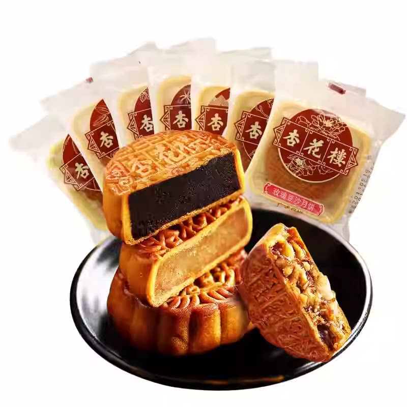 杏花楼广式月饼奶油椰蓉玫瑰豆沙