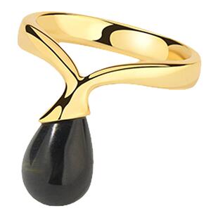 Dare买手店 khemia 正品 蓝虎眼石纽带戒指925银水滴小众