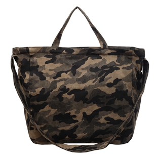 小众设计迷彩帆布托特包包女大容量带拉链通勤休闲百搭单肩斜挎包