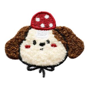 毛绒卡通衣服补丁贴自粘免缝可爱儿童裤裙包羽绒服图案贴刺绣布贴