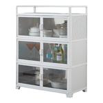 简易厨房置物柜家用餐边柜带门经济型餐具柜不生锈铝合金储物柜子