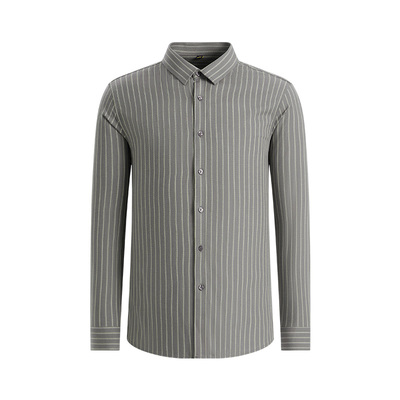 杉杉磨毛羊毛保暖爸爸装长袖衬衫