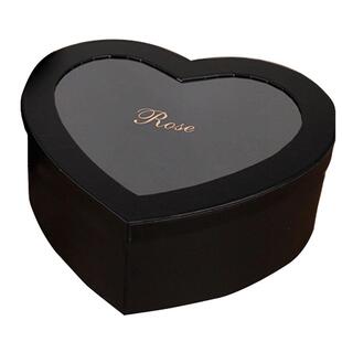 情人节鲜花玫瑰花束包装盒套二镂空心形烫金花盒透明开窗花艺礼盒