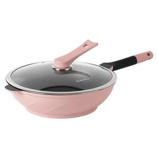 didinika炒锅韩国迪迪尼卡不粘锅麦饭石家用炒菜锅红色官方旗舰