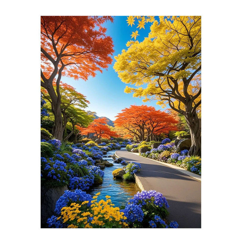 治愈系秋天风景自粘防水墙贴