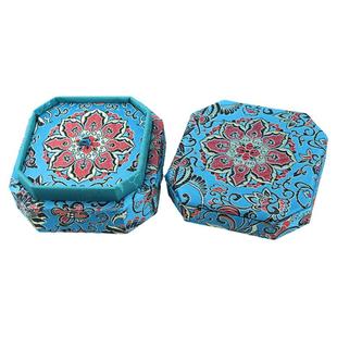 锦盒文玩手镯手串收纳盒中国风八角织锦缎布首饰收纳礼品盒包装盒