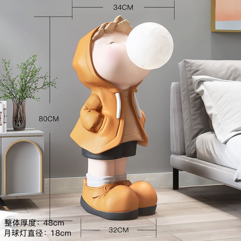 男孩客厅装饰大型落地摆件旁边新居电视柜家居饰品乔迁礼品卧室灯
