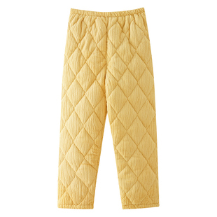 帕兰朵三层珊瑚绒夹棉睡裤女秋冬季加厚加绒长裤法兰绒家居裤保暖