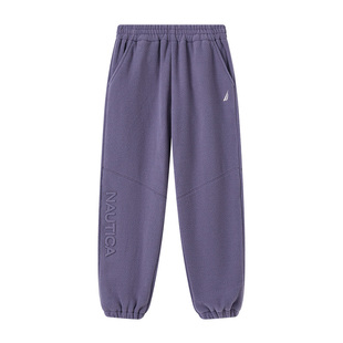 NAUTICA/诺帝卡童装男童女童抓绒长裤男大童裤子秋冬季奥粒绒加厚