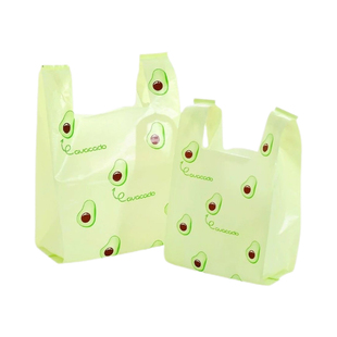 彩色小清新牛油果手提背心式塑料袋厨房垃圾袋家用商超专用批发