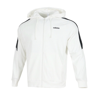 阿迪达斯男装白色连帽外套收口长裤子25新款跑步针织夹克运动套装
