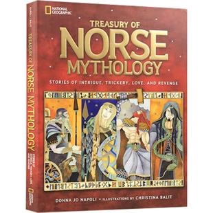英文原版 Treasury of Norse Mythology国家地理全彩插画精装版经典神话故事图画书启蒙8-12岁儿童精装大开百科书