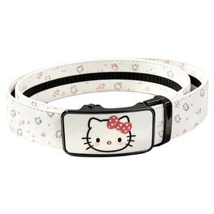女CK学生皮带休闲hellokitty猫牛仔裤腰带百搭涂鸦全卡槽自动扣