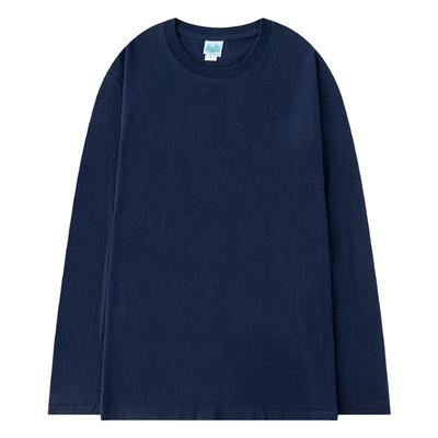 小尼力纯棉纯色宽松男女长袖T恤